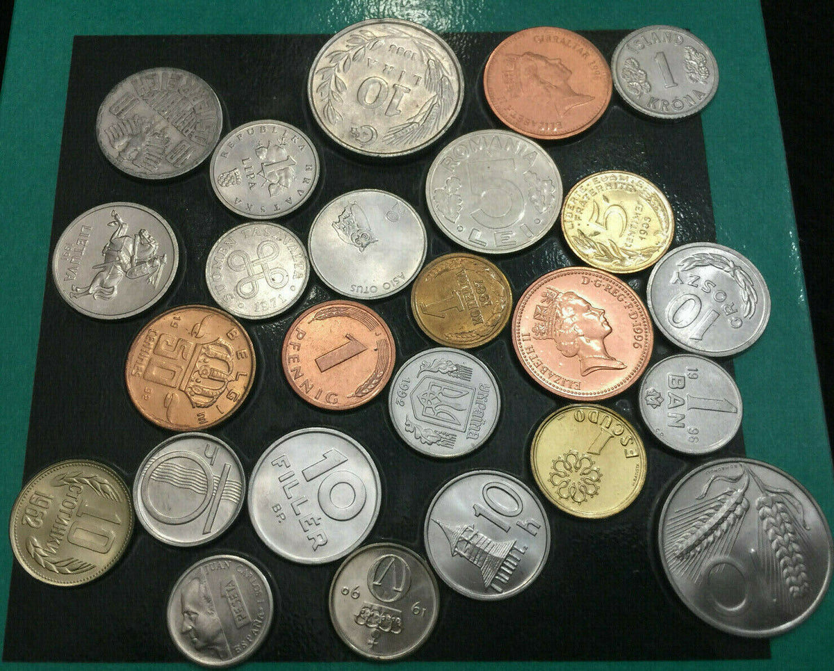 10 COINS FROM DIFFERENT EUROPEAN COUNTRIES. OLD VALUABLE COLLECTIBLE COINS