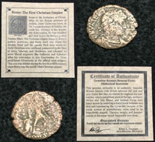 Load image into Gallery viewer, First Christian Empire Roman Bronze Coin 306 - 410 AD - Certified Authentic Coin - Collectors Couch