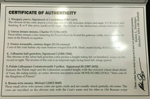 Load image into Gallery viewer, European Renaissance: Boxed Set of Six Silver Coins SOA & History Included - Collectors Couch