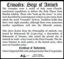 Load image into Gallery viewer, Crusades: Siege of Antioch SILVER Coin 1149-1163 COA & History & Capsule & Box - Collectors Couch