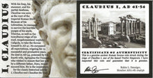 Load image into Gallery viewer, Claudius I Ancient Roman Bronze Coin 41 AD COA & History & Capsule & Black Box - Collectors Couch