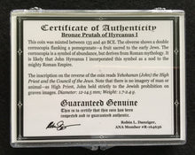 Load image into Gallery viewer, First Jewish Coin Case : Ancient Judaean Coin of the Second Temple Period - Collectors Couch