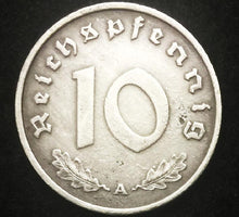 Load image into Gallery viewer, German WWII Rare 10 Rp Coin & Two Stamps with 20000 Mark Bill in Holder - Collectors Couch