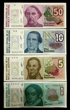 Load image into Gallery viewer, Argentina 50,10,5,1 Austral 1986 Banknote World Paper Money UNC Currency Bill - Collectors Couch