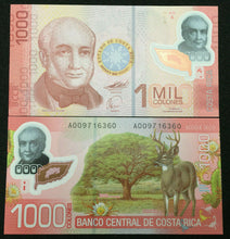Load image into Gallery viewer, Costa Rica 1000 Colones POLYMER Banknote World Paper Money UNC Currency Bill - Collectors Couch
