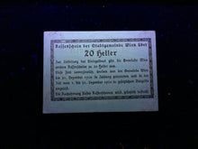 Load image into Gallery viewer, Austria 20 Heller 1920 Regional Issue Vienna World Paper Money UNC - 100 Yrs Old - Collectors Couch