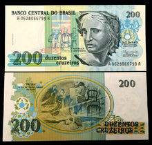 Load image into Gallery viewer, Brazil 200 Cruzeiros 1990 Banknote World Paper Money UNC Currency Bill Note - Collectors Couch
