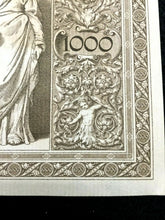 Load image into Gallery viewer, Authentic Historical 1910 Germany 1000 Mark Bank Note with RED SEAL - WWI Bill - Collectors Couch