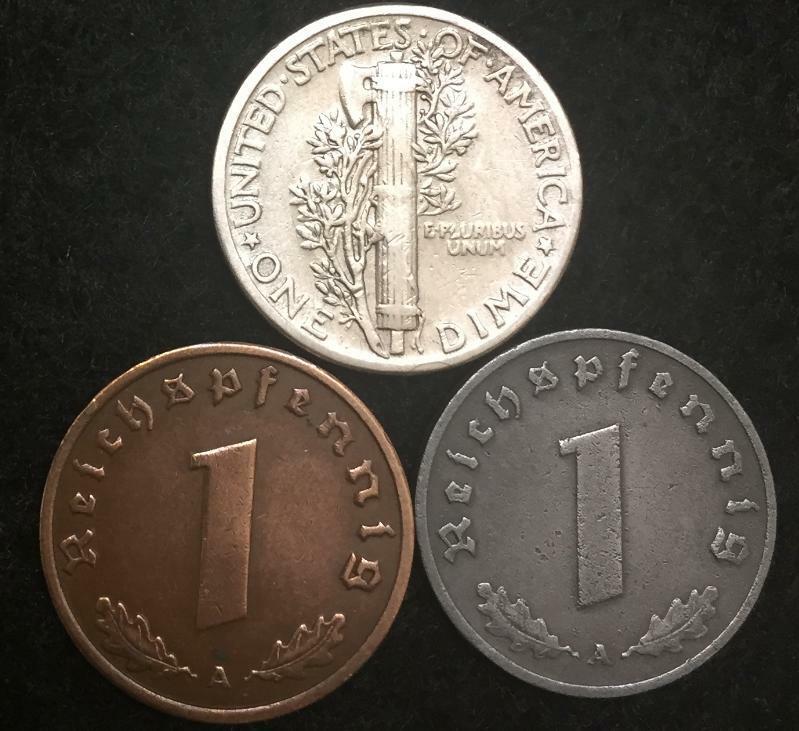 Nazi Germany *Beautiful* Genuine 3rd Reich WW2 50 Reichspfennig (Pfennig) Coin e Nazi Germany *Beautiful* Genuine 3rd Reich WW2 50 Reichspfennig (Pfennig) Coin e