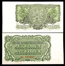 Load image into Gallery viewer, Czechoslovakia 5 Korun 1953 Banknote World Paper Money UNC Currency Bill Note - Collectors Couch