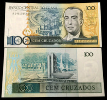 Load image into Gallery viewer, Brazil 100 Cruzados 1985 Banknote World Paper Money UNC Currency Bill - Collectors Couch