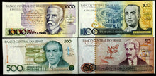 Load image into Gallery viewer, Brazil 1000,500,100, 50 Cruzeiros Banknote World Paper Money UNC Currency Bill - Collectors Couch