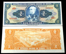 Load image into Gallery viewer, Brazil 2 Cruzados 1954 - 1958 Banknote World Paper Money UNC Currency Bill - Collectors Couch
