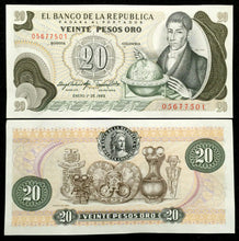 Load image into Gallery viewer, Colombia 20 Pesos 1983 Banknote World Paper Money UNC Currency Bill Note - Collectors Couch