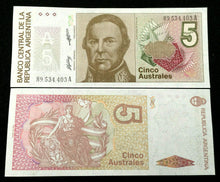 Load image into Gallery viewer, Argentina 5 Austral Banknote World Paper Money UNC Currency Bill Note - Collectors Couch