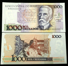 Load image into Gallery viewer, Brazil 1000 Cruzados 1989 Banknote World Paper Money UNC Currency Bill - Collectors Couch