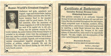 Load image into Gallery viewer, Authentic Ancient Rome Bronze Coin AD 240-410 - COA &amp; History &amp; Mini Album Inc. - Collectors Couch