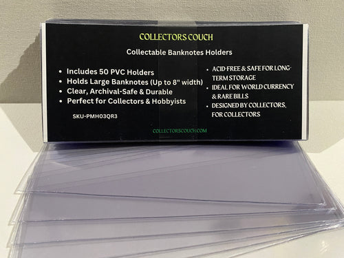 Collectable Banknotes Holders For Large Bills Up to 8