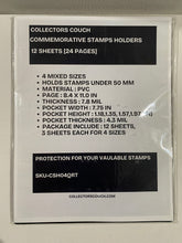 Load image into Gallery viewer, Commemorative Stamps Holders 12 Sheet - 24 Pages - 4 Sizes