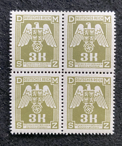 Antique WWII Unused German Nazi Third Reich Hitler Occupation 4 X 3K Stamps Block MNH - Collectors Couch