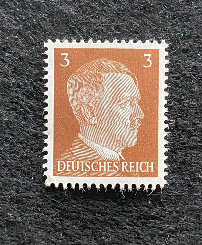 Rare Old German Authentic WWII Unused Hitler 3 Rp Stamp MNH