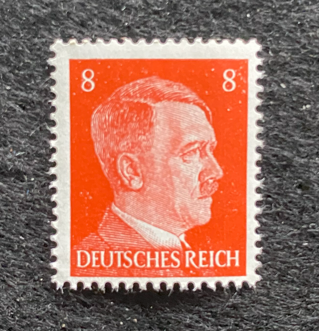 Rare Old German Authentic WWII Unused Hitler 8 Rp Stamp MNH - Collectors Couch
