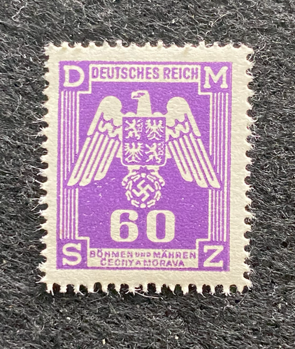 Rare Old Authentic WWII Eagle German Unused Stamp with SWASTIKA - 60K - Collectors Couch