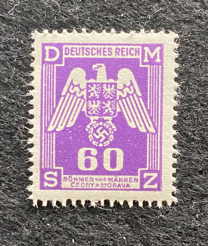 Rare Old Authentic WWII Eagle German Unused Stamp with SWASTIKA - 60K