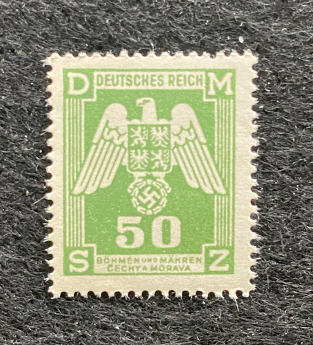 Rare Old Authentic WWII Eagle German Unused Stamp with SWASTIKA - 50K