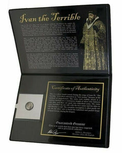 1533-1584 A.D. Russia Ivan IV The Terrible SILVER Kopek Coin SOA & Album Incl. - Collectors Couch