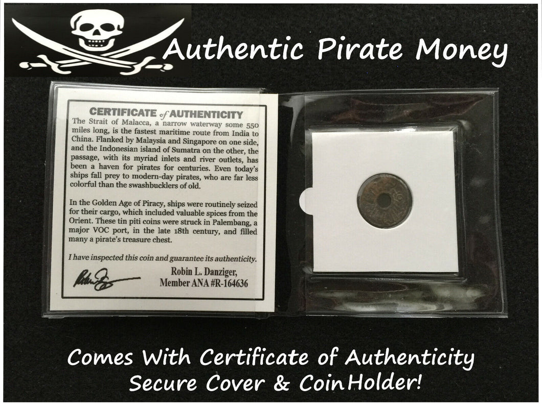 Authentic Pirate Coin From 18th Century Tin Piti Coin Stuck in Palembang Port - Collectors Couch