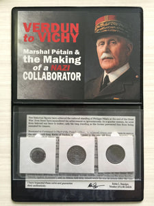 French Coin Set Verdun to Vichy Marshal Petain Era SOA & History & Album Includ - Collectors Couch