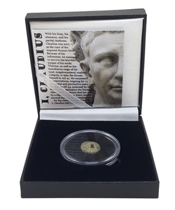 Claudius I Ancient Roman Bronze Coin 41 AD COA & History & Capsule & Black Box - Collectors Couch
