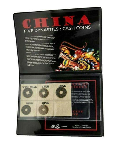 China 5 Dynasties: The Chinese Cash Coins 7AD-1911 COA & History & Album Incl.
