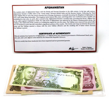 Load image into Gallery viewer, AFGHANISTAN 4 Banknotes Collection - COA &amp; History &amp; Folder Included - Collectors Couch