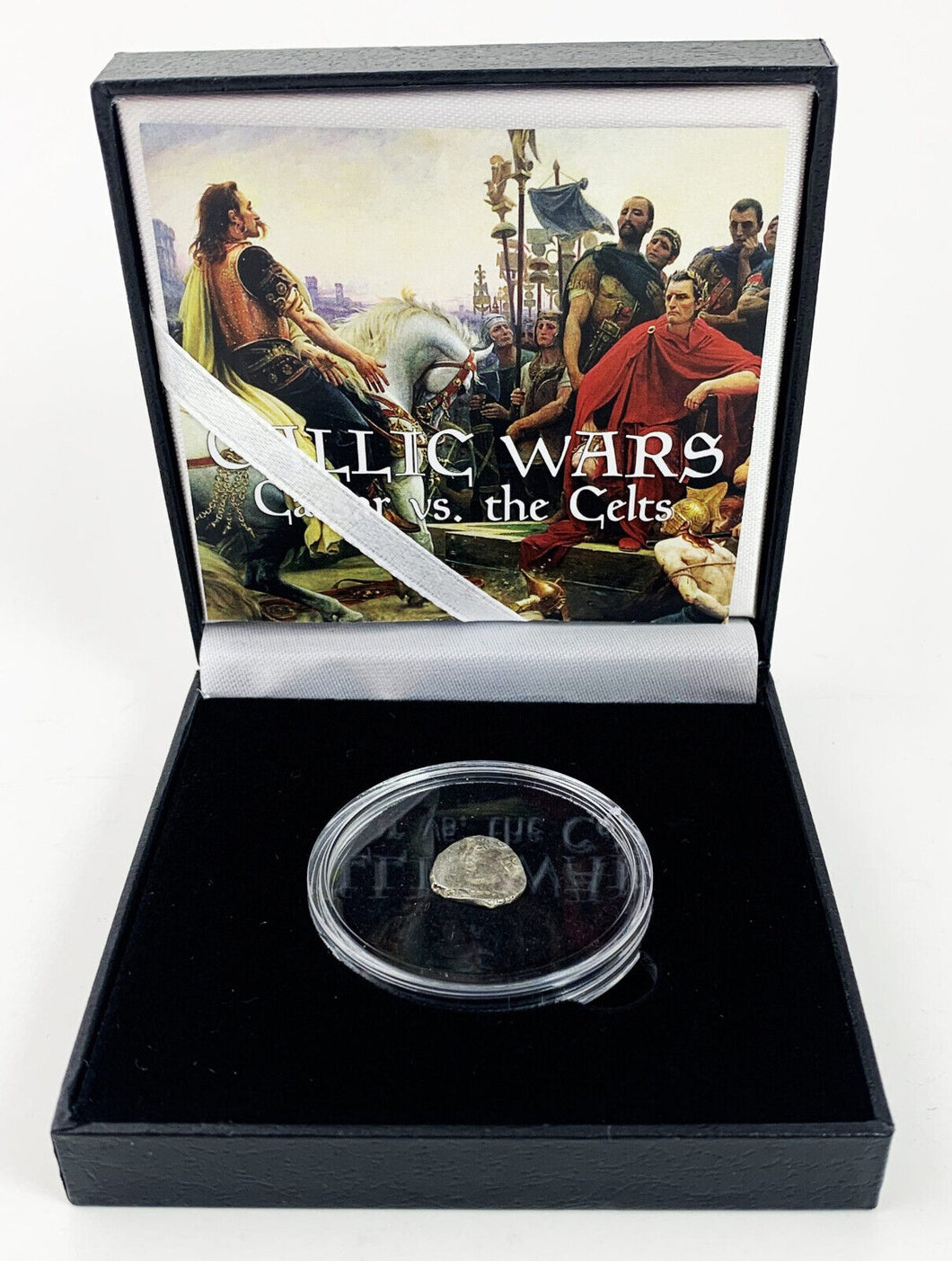 Gallic Wars: Caesar vs Celts SILVER Coin 58 BC COA & History & Capsule & Black box