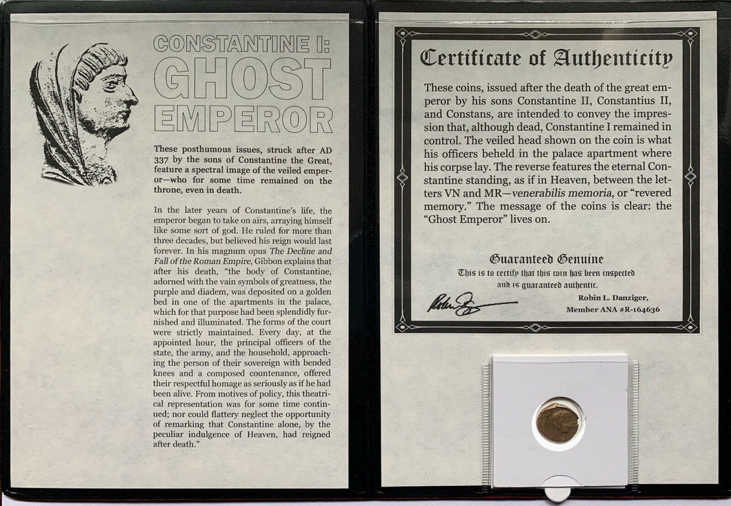 Constantine I: Ghost Emperor Coin AD 337 COA & History & Album Included - Collectors Couch