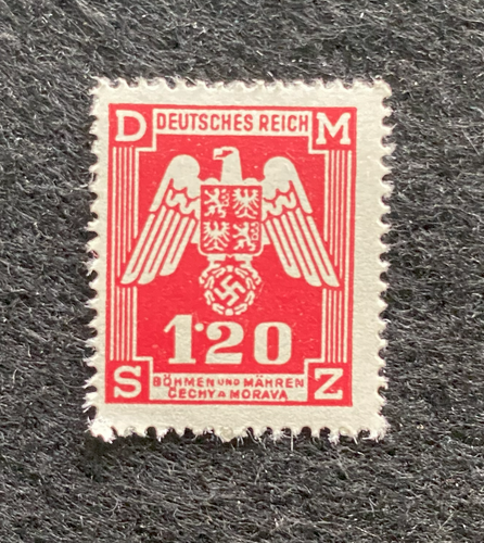 Rare Old Authentic WWII Eagle German Unused Stamp with SWASTIKA - 1.20K - Collectors Couch