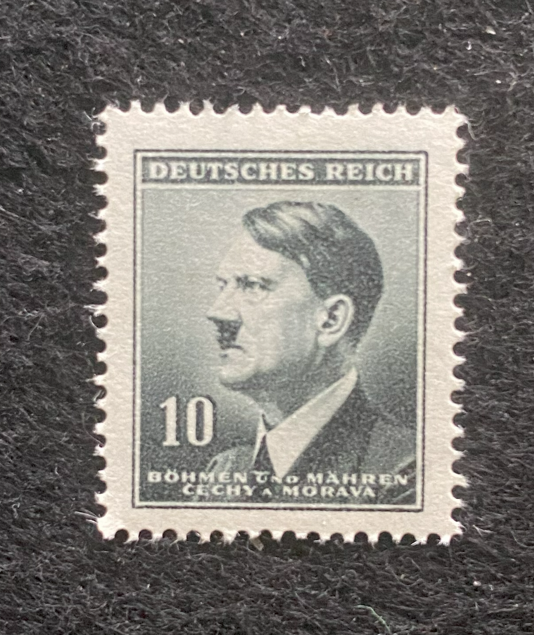 Rare Old German Authentic WWII Unused Hitler 10 Rp Stamp MNH