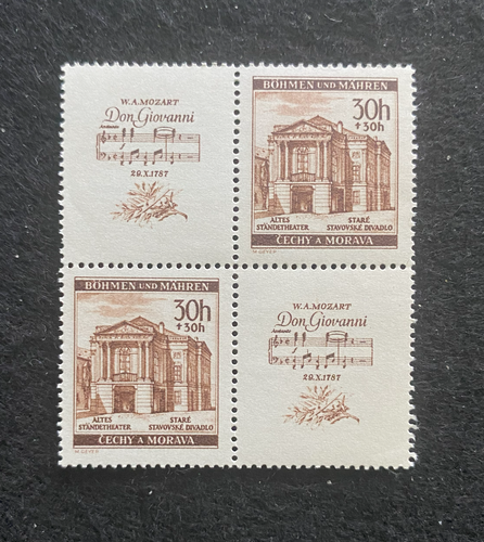German Bohmen and Mahren 30h Stamp Block MNH Don Giovanni - Collectors Couch