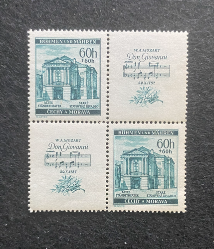 German Bohmen and Mahren 30h Stamp Block MNH Don Giovanni - Collectors Couch