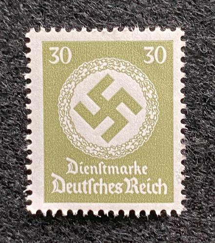 Antique WWII German Nazi Third Reich 30 Rp Stamp with SWASTIKA MNH - Collectors Couch