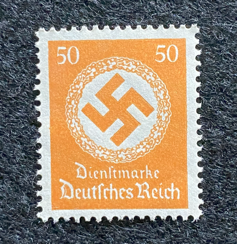 Antique WWII German Nazi Third Reich 50 Rp Stamp with SWASTIKA MNH - Collectors Couch