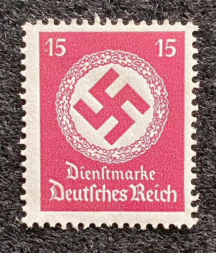 Antique WWII German Nazi Third Reich 15 Rp Stamp with SWASTIKA MNH - Collectors Couch