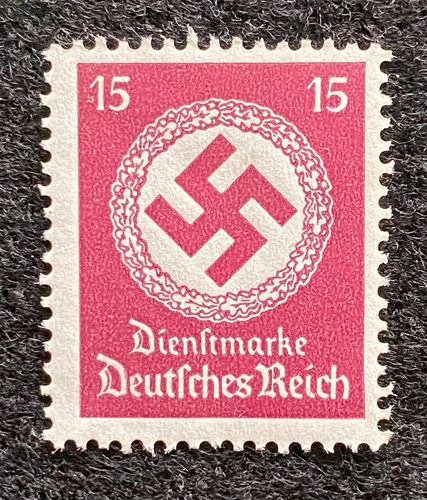 Antique WWII German Nazi Third Reich 15 Rp Stamp with SWASTIKA MNH