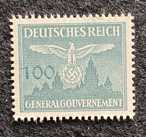Antique German Nazi Third Reich 100GR Stamp Of Occupied Poland WWII 1940 Issue - Collectors Couch