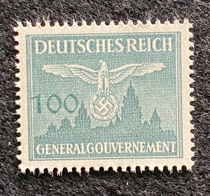 Antique German Nazi Third Reich 100GR Stamp Of Occupied Poland WWII 1940 Issue - Collectors Couch