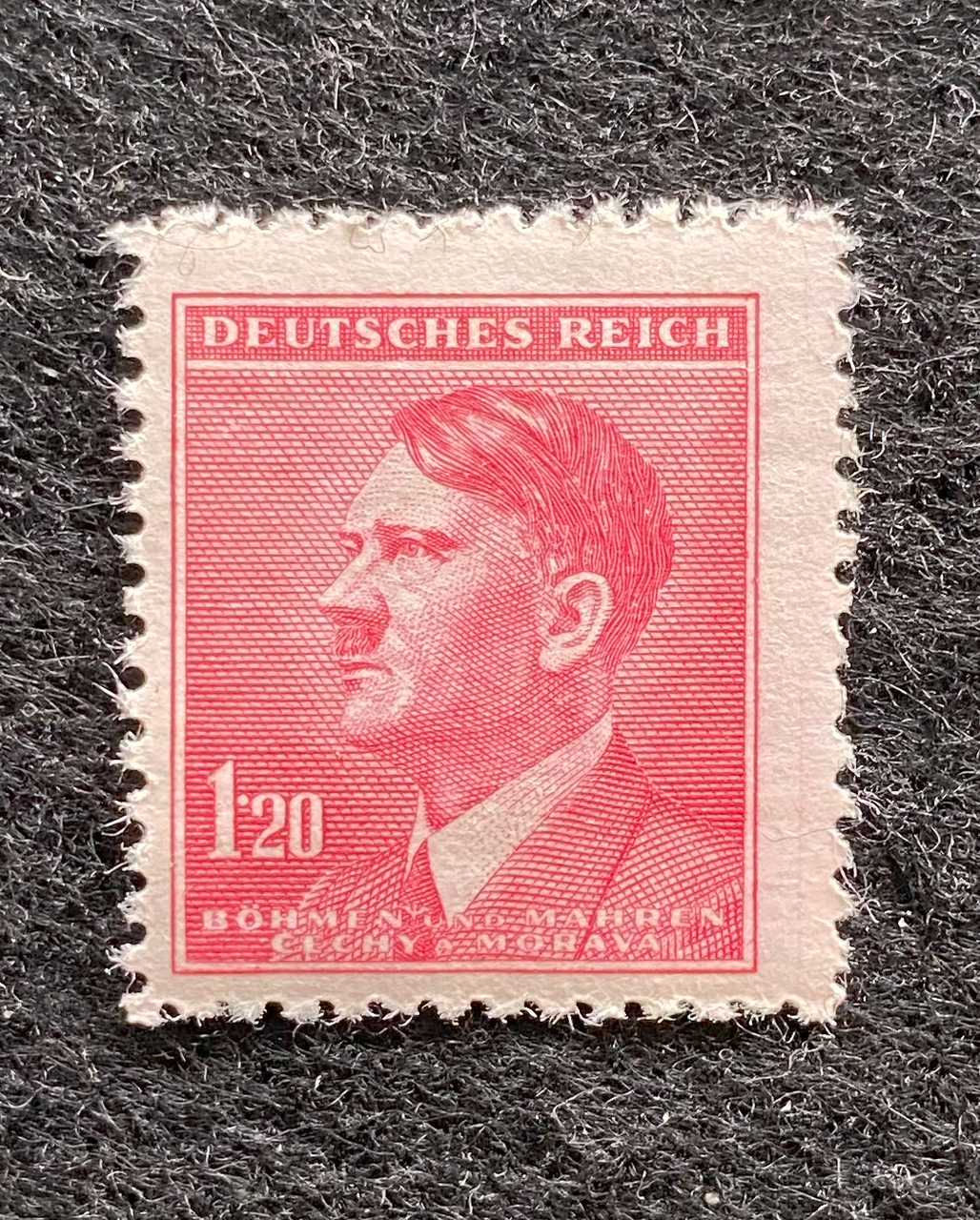 Rare Old German Authentic WWII Unused Hitler 1.20 Rp Stamp MNH - Collectors Couch