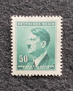 Rare Old German Authentic WWII Unused Hitler 50 Rp Stamp MNH