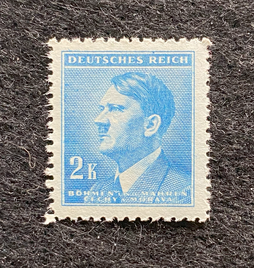 Rare Old German Authentic WWII Unused Hitler 2K Stamp MNH